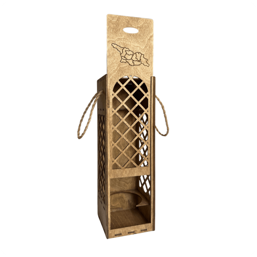Wooden Wine Box with Handle - 1